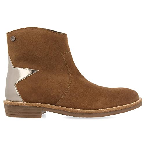 Botines tipo cowboy de serraje color taupe con detalle de estrella para niña y niño nastola