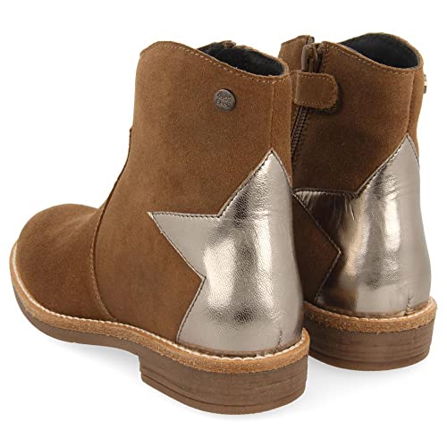 Botines tipo cowboy de serraje color taupe con detalle de estrella para niña y niño nastola
