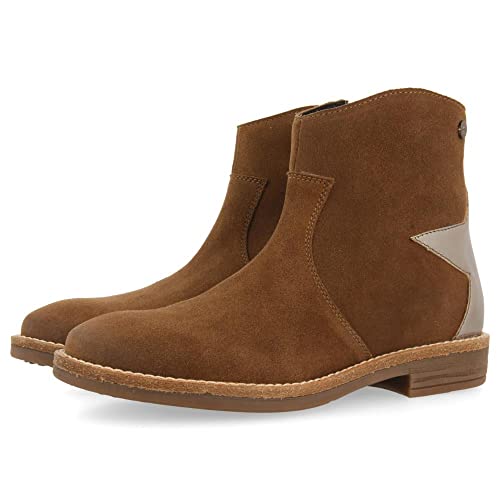 Botines tipo cowboy de serraje color taupe con detalle de estrella para niña y niño nastola
