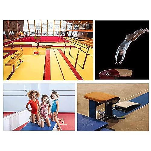 Bóveda de Trampolines de Alta Resistencia, Trampolines de Gimnasia casera de Madera para Adultos, 9 resortes de Acero Equipo Deportivo de Artes Marciales Grande para Escuela de Gimnasio en casa