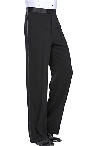 BOZEVON Hombres Clásico Mangas Largas Negro Latín Baile Camisa & Pantalones Actuación Ropa Escénica Disfraces Moda Bailando Jazz Trajes, Pantaloni, Tag 2XL = EU XL