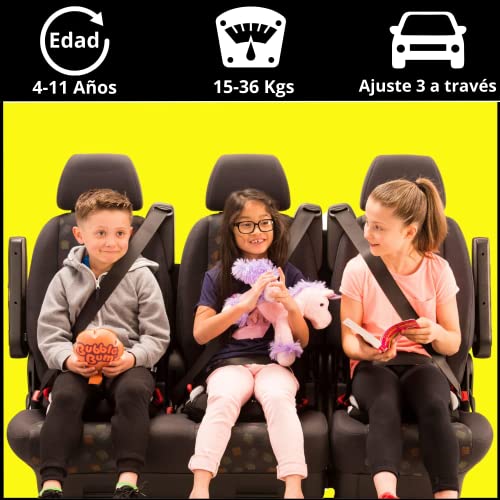 BubbleBum - Asiento Elevador de Coche Inflable para Niños, Grupo 2/3, Negro, 33x33x11 cm