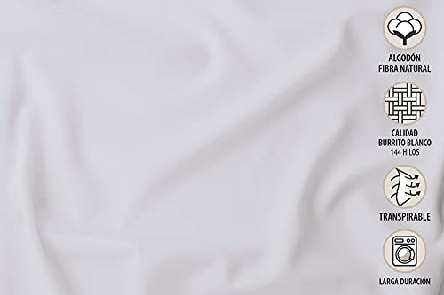 Burrito Blanco Sábanas de Hostelería | Juego de Sabanas Cama 80 | Cama Individual | 100% Algodón | Ropa de Cama Fácil Planchado | Color Gris | Disponible en Más Medidas y Colores
