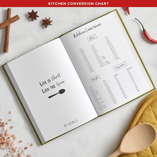 BYANIKA Libro de recetas en blanco para sus propias recetas Cuaderno de tapa dura Escribe en tus propias recetas Libro de cocina Diario de recetas Regalos de cocina para amantes de la comida