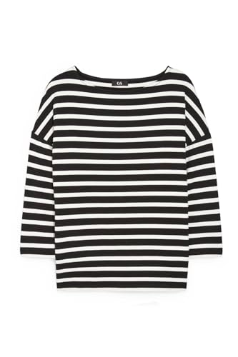C&A Mujer Camiseta Negro/Blanco XL