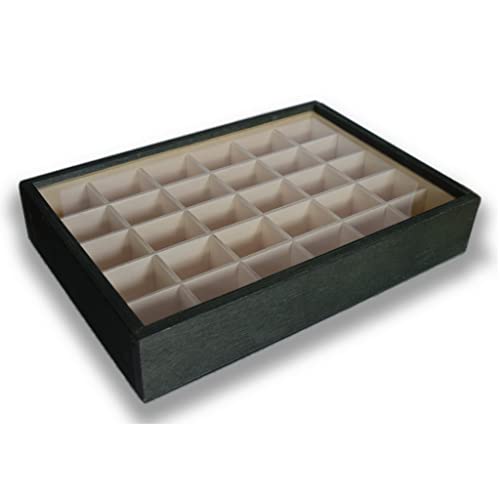 Caja Expositora de Madera con 30 Compartimentos