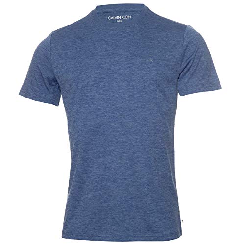 Calvin Klein Hombre Harlem Cuello de la tripulación Camiseta - Denim Marl - M