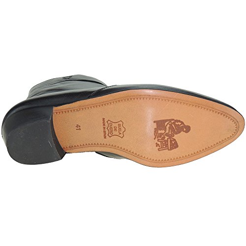 Calzados Romero - Botín Piel Caprina - Tacón Cubano de 4CM - Piso Cuero - Fabricados en Almansa NEGRO talla 42