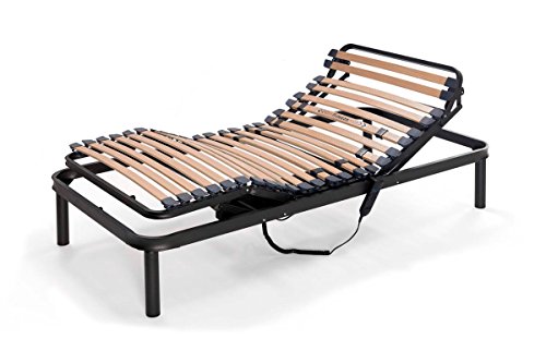Cama articulada con Motor ELECTRICO 90x190cm + SOMIER multilaminas con Patas. 5 Planos ARTICULACIÓN, Tubo Reforzado Acero 50x20MM + MAND