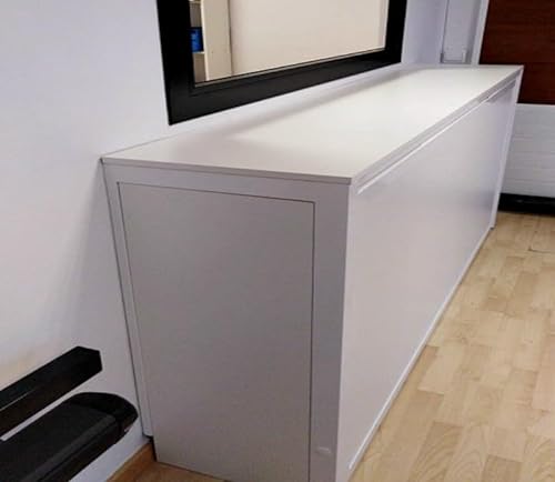 Cama Horizontal MK2 I Todas las medidas, Color partes metálicas y Base en blanco. (90x190 cm, Estructura Metálica y Base Blanco)