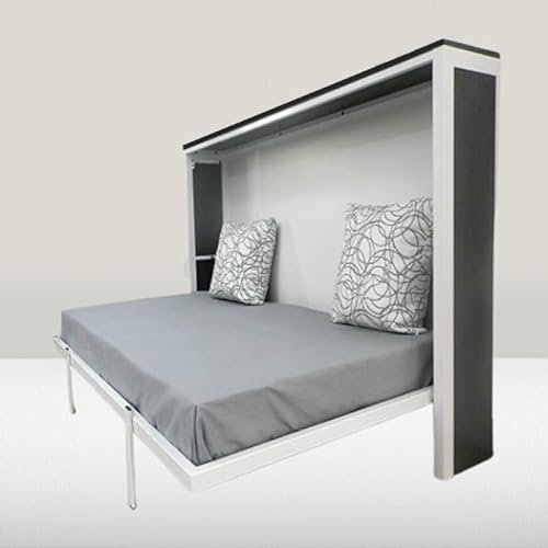 Cama Horizontal MK2 I Todas las medidas, Color partes metálicas y Base en blanco. (90x190 cm, Estructura Metálica y Base Blanco)