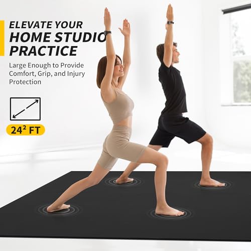 CAMBIVO Esterilla Yoga Grande 183x122cm Grosor 8mm, Esterilla Fitness Colchoneta Pilates Gruesa XXL Antideslizante, Alfombra de Yoga Mat PVC Duradera para Deporte, Exercise, Gym, Ejercicio en Casa