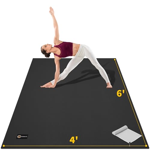 CAMBIVO Esterilla Yoga Grande 183x122cm Grosor 8mm, Esterilla Fitness Colchoneta Pilates Gruesa XXL Antideslizante, Alfombra de Yoga Mat PVC Duradera para Deporte, Exercise, Gym, Ejercicio en Casa