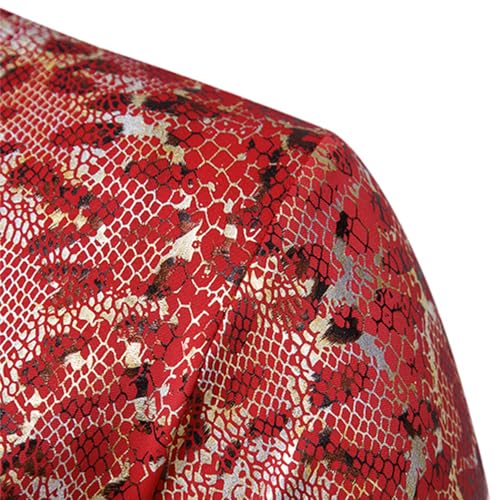 Camisa elegante de hombre Camisa de Manga Larga con Lentejuelas Camisa abotonada de Lujo Fiesta Discoteca Disfraz de Baile de Navidad Camisa de Manga Larga Camisa de los años 70 Disfraz de Fiesta,