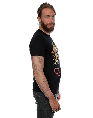 Camiseta con logotipo de Queen, para hombres Negro negro L