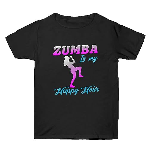 Camiseta de Mujer con Moda Zumba Print Crew Neck tee Shirts Workout Leisure Sports Casual tee para Damas