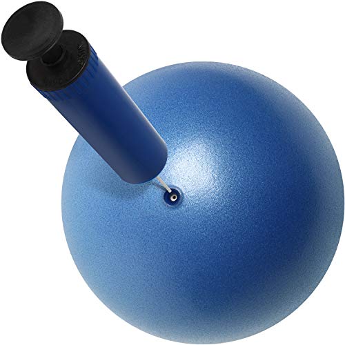 CampTeck U6812 Pelota Pilates Pequeña Plástico Anti Pinchazos 23cm Pelota Yoga Balón Pilates para el Ejercicio, Gimnasio, Fitness, etc. con Bomba de Mano – Azul