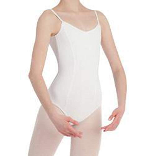 Capezio CC101 - Maillot de ballet con tirantes de espaguetis, Primavera/Verano, Mujer, color Blanco, tamaño M