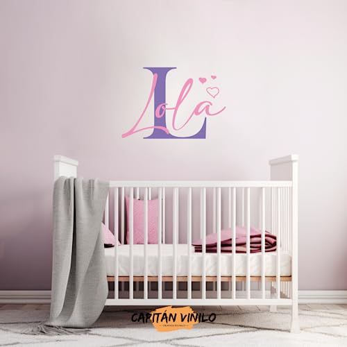 Capitan Vinilo - Nombres Decorativos Personalizados - Vinilo Nombre Personalizado - Inicial + Nombre - Letras Decorativas Infantiles - (Nº05)