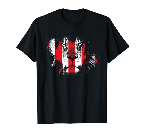 Cara de león rojiblanco aficionado al fútbol Bilbao Camiseta