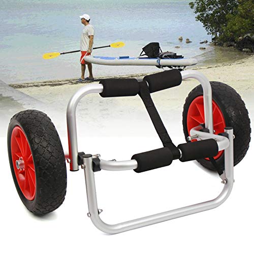 Carrito de piragüismo para kayak 150 LBS Carrito de transporte canoa kayak barco, accesorios inflable rueda carro de barco