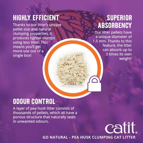Catit Go Arena aglomerante para Gatos con Aroma a Lavanda 2 x 2,8 kg (5,6 kg)