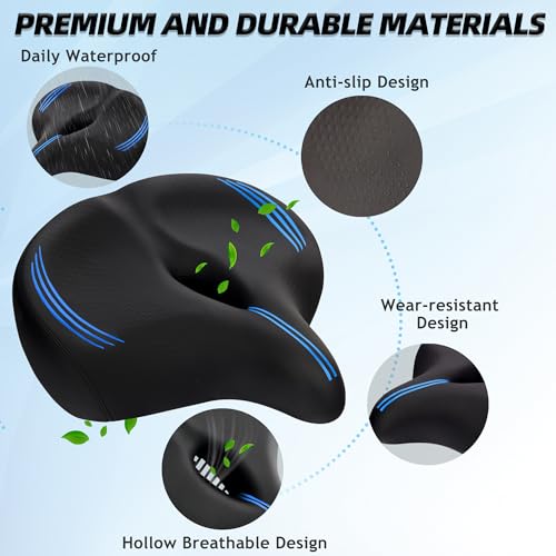 CDYWD Sillin Bicicleta Muy Comodo para Hombres y Mujeres, Sillín Antiprostatico de Concepto Ergonómico, Reemplazable de MTB, Ebike, City Bike, Estatica Asiento Asiento Bicicleta