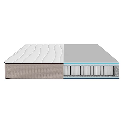 Cecotec Colchón Híbrido Flow 6900 Hybrid 135x190. Multicapa, Núcleo de Muelles Ensacados SpringCore y Viscoelástica ViscoCare, Altura 28 cm, Firmeza Medio Alta, SeparateMuv & BreathSoft