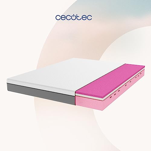 Cecotec Colchón Viscoelástico y Enfundable Flow Original 150x190. 3 Capas, Altura 25 cm, Firmeza Alta, Núcleo Perfilado de Espuma HRC2+, MorphoAdapt+, Fresh & EasyClean