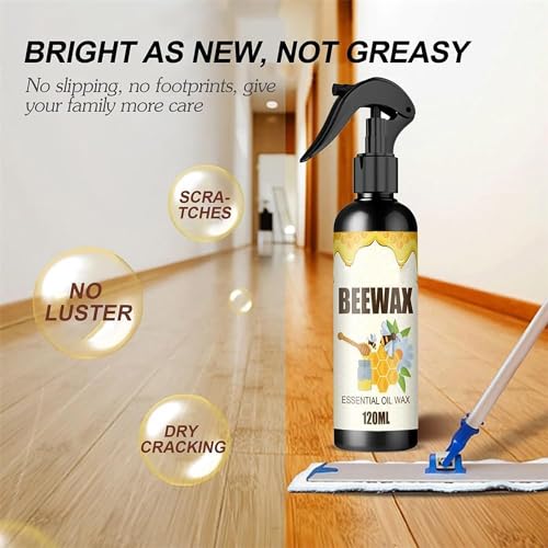 Cera de abejas natural micromolecularizada en spray 120ml, cera de abejas en spray para pulir y limpiar muebles, cera de abejas multiusos para renovar el suelo de los muebles de madera (2 Piezas)
