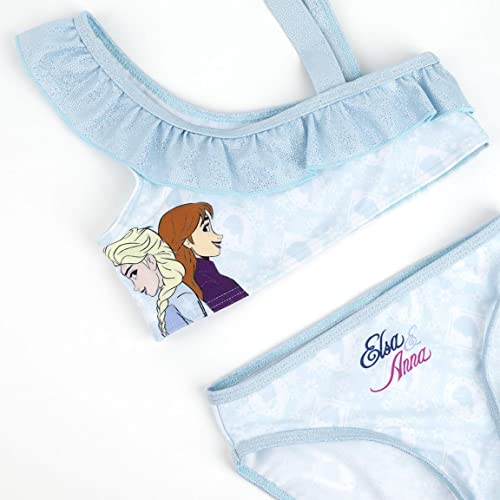 CERDÁ LIFE'S LITTLE MOMENTS Bikinis Infantiles para Niña Fabricados 85% y en Elastano al 15% con Forro 100% Poliéster y Personajes de Frozen 2 | Licencia Oficial-Disney, Azul Claro, 4 años para Niñas