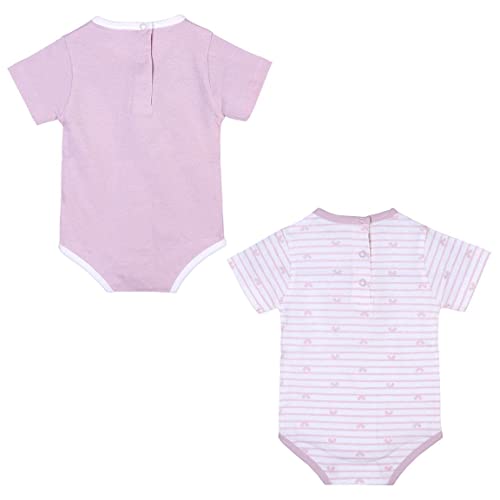 CERDÁ LIFE'S LITTLE MOMENTS Pack de 2 Body Niña de Verano | Ropa de Bebe de Algodón 100% de Minnie Mouse-Licencia Oficial Disney, Rosa, 3 Meses para Bebés