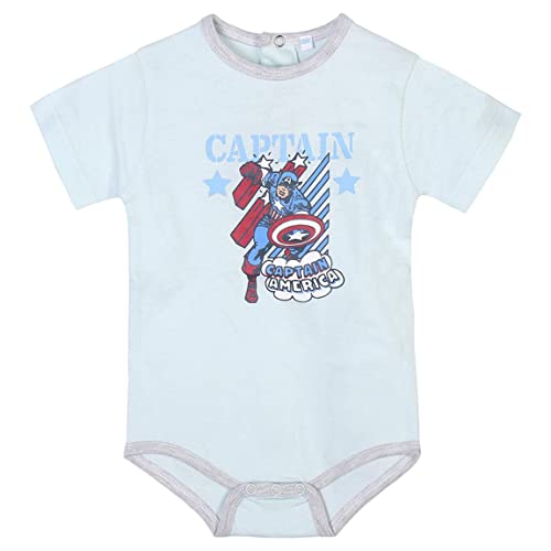 CERDÁ LIFE'S LITTLE MOMENTS Pack de 2 Body Niño de Verano | Ropa de Bebe de Algodón 100% de Capitan America y Hulk-Licencia Oficial Marvel, Azul, 24 Meses para Bebés
