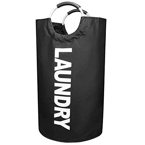 Cesto para la Colada 90L, Plegable, Bolsa de Lavado Bin, Cubo de lavandería de Tela Oxford, para ropa sucia, mantas, almohadas - Negro