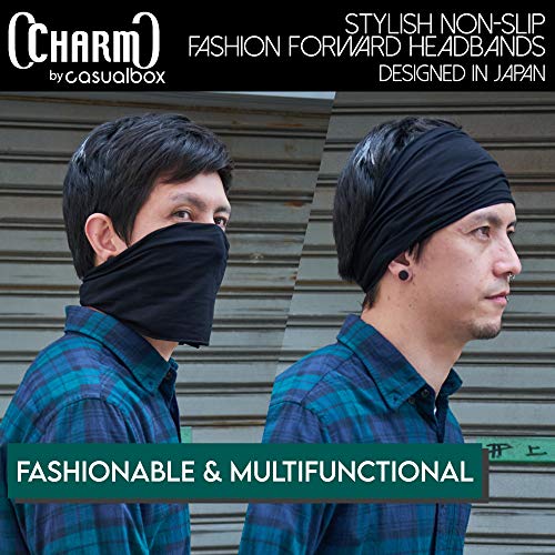 CHARM Hombre Elástico Bandana Cinta para El Pelo Venda Japonés Largo Cabello Rastas Cabeza Envolver Caqui