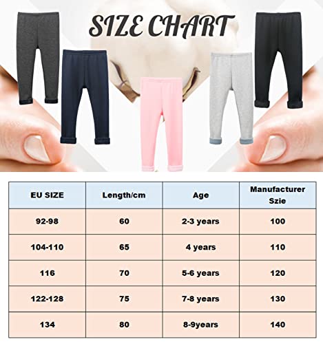CheChury Leggings Niñas Térmico Pantalones Forros Polar Leggings Fleece Niñas Leggins Térmicos Pantalón Algodón Cálido Leggings Invierno Niñas Pantalones Largos Terciopelo Pantalones Bordados Niñas
