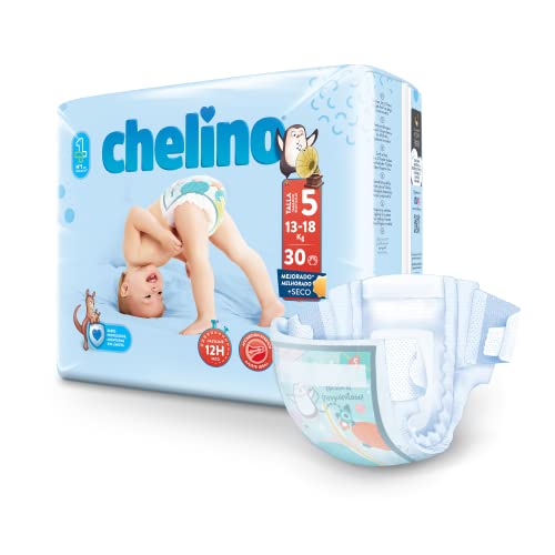 Chelino Pañales infantiles Talla 5 (13-18kg), 30 Unidades ( Paquete de 1)