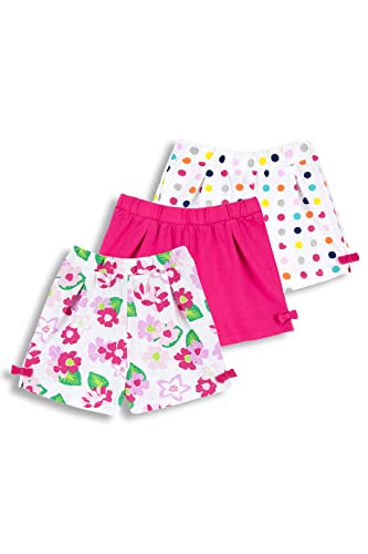Chicco Pack pantalones cortos en algodòn, Pantalones Niñas, Fucsia, 18 meses (pack de 3)