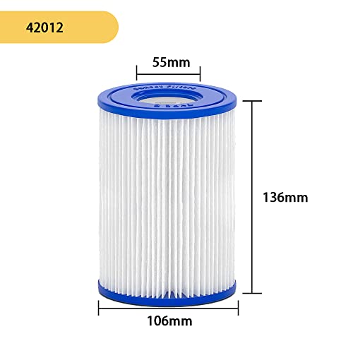 CHIKIXSON Cartucho de Filtro Lay-Z-SPA Tamaño II Compatible con Bestway Cartucho de Filtro para Piscina,para Lay-Z-SPA, Miami, Vegas, Palm Springs, Paris Monaco, 4 PCS (II)