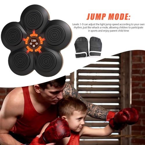 Chuvour Máquina De Boxeo Musical, Montaje En Pared, Entrenamiento Inteligente De Boxeo, Máquina De Boxeo con Iluminación con Música Bluetooths, Almohadilla De Boxeo con LED con Guantes De Boxeo