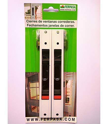 CIERRE VENTANA CORREDERA RECTANGULAR BLANCO C/TORNILLOS (pack 2 uds)