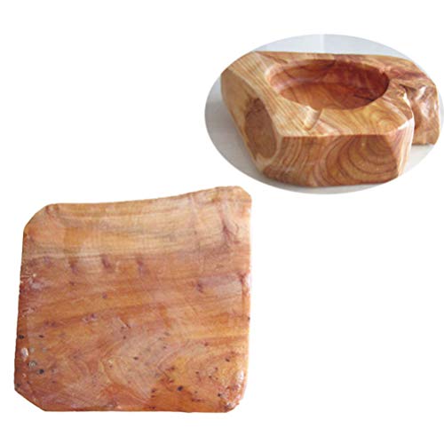 Ciieeo Cenicero de madera para cigarrillos, 2 unids con estilo único, cenicero de madera portátil creativo para adornos de escritorio, decoración de restaurante para el hogar