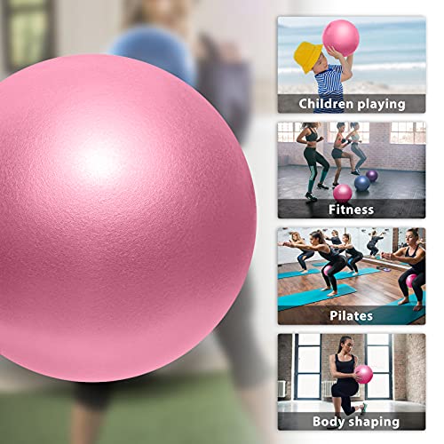 Cikyner Pelota de Gimnasia pequeña, 23–25 cm, Pelota de Pilates Suave con Pajita Hinchable para Pilates, Yoga, Entrenamiento de Cuerpo Entero, Mejora el Equilibrio en casa en el Gimnasio