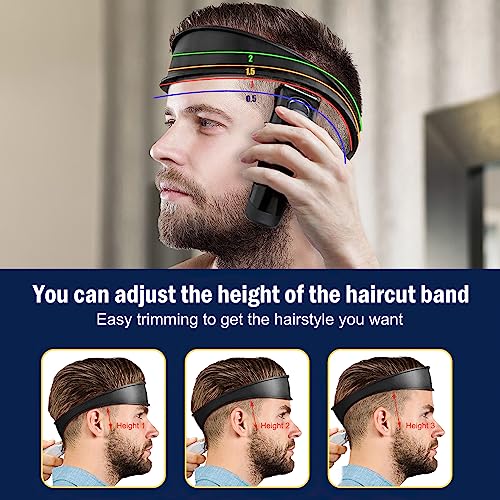 Cinta de corte de pelo curvada, cinta de corte de pelo, plantilla de afeitar de silicona, plantilla de corte de pelo, plantilla de afeitar fácil y rápida para cortar el cuello para bricolaje en casa