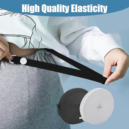 Cinta Elastica Costura,2×10M Cinta Elástica Con Ojales de Costura Ancha Banda fe Goma Poliéster Goma Tejer Correa Resistente para Pretinas Maternidad Ropa Pantalones Costura Manualidades Tapiceria