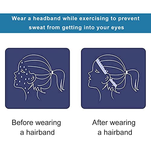Cinta Pelo Deporte,Cinta Pelo Mujer,Cinta de Pelo,Diadema Deportiva,Cinta para el Pelo Deporte,Diadema Elastica Mujer,Cinta para el Pelo Mujer,Bandas para la Cabeza Elásticas(Azul+Gris)