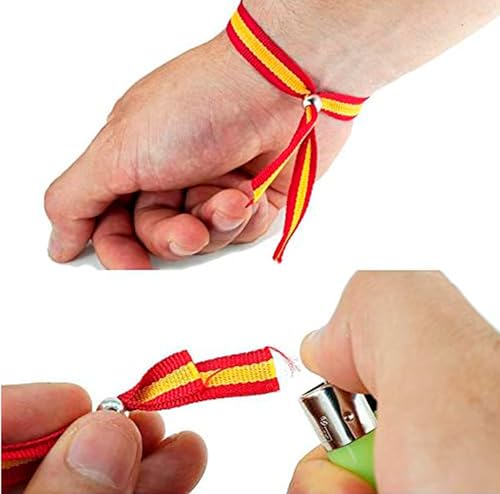 Cinta Roja Bandera de España Tela para Pulseras y Manualidades Ribbon (25 metros/1.5 cm,Rojo)