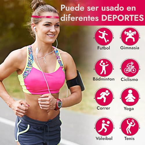Cinta Xtreme Sports Band Frente - Cinta Sudor Cabeza, Evita Sudor en los Ojos y Cara, Banda canaliza Sudor para Todo Tipo de Deportes, Running, Ciclismo (Transparente)