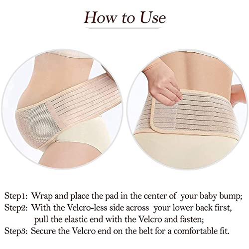Cinturón de Maternidad De Soporte y Apoyo Durante el Embarazo, Cintura y Abdomen Faja Pélvica de Premamá, Postparto (Beige)