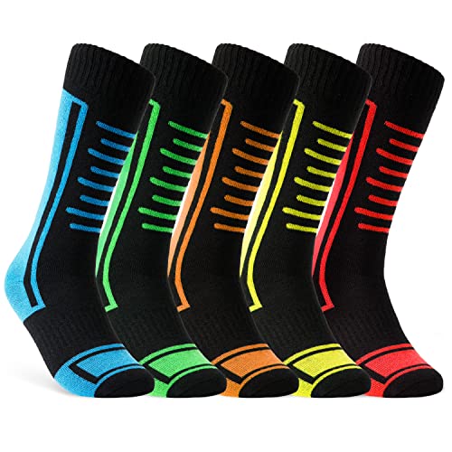 CityComfort Calcetines de Esquí para Niños Multipack 27-31, 31-40 (31-36 EU, Pack de 5)